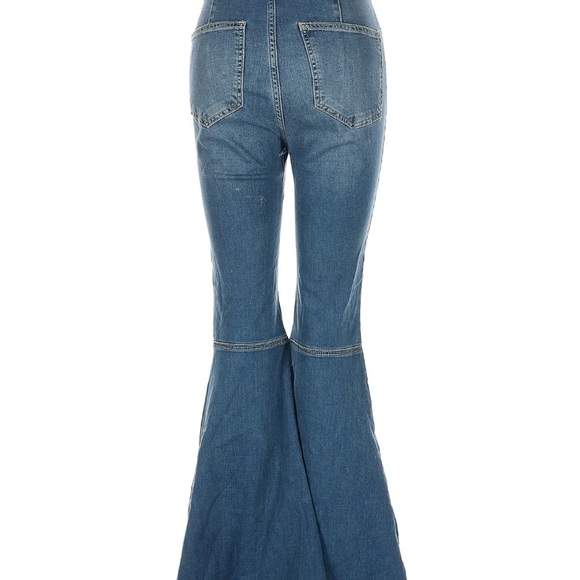 FREE PEOPLE womans Dark Wash High Rise Just Float On Flare Jeans stretchy 27 - Picture 3 of 4